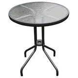 Lex Bistrotisch Balkontisch Glastisch dunkelgrau ⌀ 60 cm : Dunkelgrau