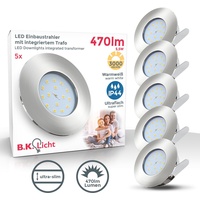 B.K.Licht LED Bad-Einbauleuchte »Iris V«, 5er Set, Schutzart IP44