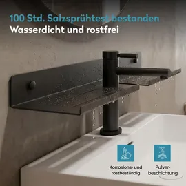 doporro Waschbecken Ablage 60 cm über dem Wasserhahn, Badezimmer Regal ohne Bohren oder zum Bohren, Waschbecken-wasserhahn-organizer, Grau Reglo-17