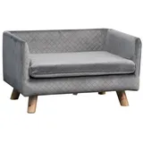 PawHut Hundesofa mit Holzbeinen Grau 64B x 45T x 36H cm