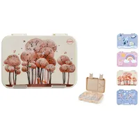jenard Jenard® Brotdose, Bento Box, Lunch Box, Vesper Box für Kinder mit Fächern, auslaufsicher, spülmaschinenfest, kindgerecht und BPA-Frei, 2 verschiedene Ausführungen im Skandi Design (Creme/Wald)