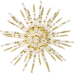 Zauberperle Bastelperlen Perlenstern-Komplettset White Gold, Ø 15 cm goldfarben