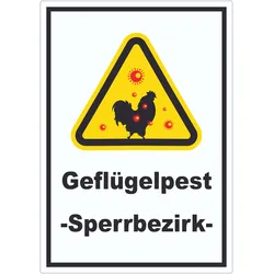 Geflügelpest Aufkleber A2 (420x594mm)