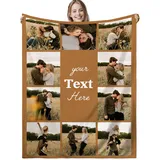 LPGYYU Personalisierte Decke, Fotodecke mit Eigenem Foto, Personalisiert Decke mit Foto, Kuscheldecke mit Foto, Decke Selbst Gestalten Foto, Personalisierte Geschenke fur Freundin, Mama, Papa