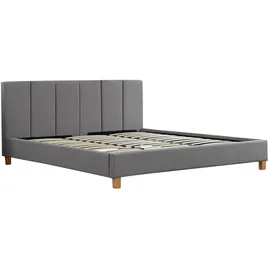 CARO-Möbel Polsterbett Jason Bettgestell 180x200 cm Doppelbett Designbett inklusive Lattenrost Textilbezug in grau