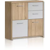 Forte Kommode 77 x 78 x 30 cm sonoma eiche/weiß