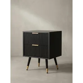 KADIMA DESIGN Nachtschrank 43,5 x 39 x 56 cm Schwarz/Eiche