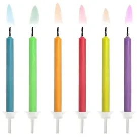 Partydeco Geburtstagskerze 6 cm 6 St. Mehrfarbig