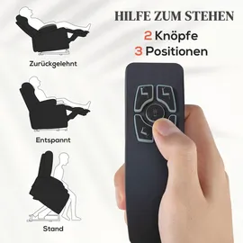 Homcom Fernsehsessel Schwarz Kunststoff, 95x107x92 cm, Wohnzimmer, Sessel, Relaxsessel mit Liegefunktion, USB- Anschluss, TV-Sessel mit Taschenfederkern, Seitentasche und Fernbedienung,