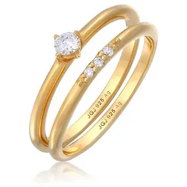 Elli Ring 925 Sterling Silber in Gold | Gr.: 54