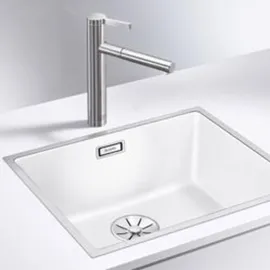 Blanco Subline 500-IF SteelFrame weiß + Handbetätigung + InFino