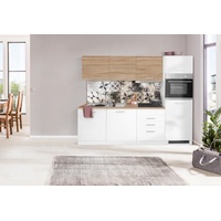 Held MÖBEL Küchenzeile »Visby«, mit E-Geräten, Breite 240 cm inkl. Kühlschrank, weiß