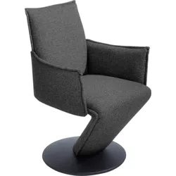 K+W Komfort & Wohnen Drehstuhl »Drive«, Flachgewebe 775, Sessel mit federnder Sitzschale, Drehteller in Metall schwarz Struktur K+W Komfort & Wohnen darkgrey 88 + Drehteller in Metall schwarz Struktur