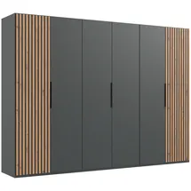 WIMEX Drehtürenschrank »Andorra by fresh to go«, Mit 3D-Leisten für Akustikpaneel-Optik schwarz