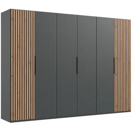 WIMEX Drehtürenschrank »Andorra by fresh to go«, Mit 3D-Leisten für Akustikpaneel-Optik schwarz