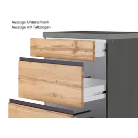 kochstation Winkelküche KS-Riesa L-Form 330 cm braun