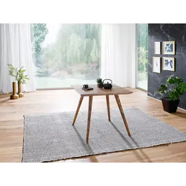 KADIMA DESIGN Retro Landhausstil Esstisch Massivholz - Braun, Handgefertigt, 80x80x76 cm,