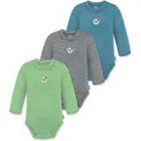 Normani Outdoor Sports 3er Pack Baby Merino Langarmbody „Tuai" in Blau/Grau/Grün | Gr.: 80