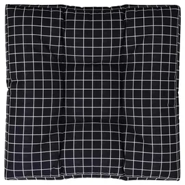 vidaXL Palettenkissen 80 x 80 x 12 cm schwarz kariert 1 St.