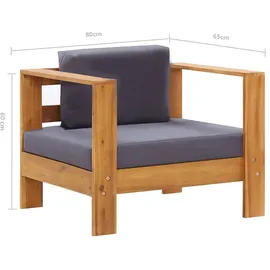 vidaXL Gartensessel braun/dunkelgrau