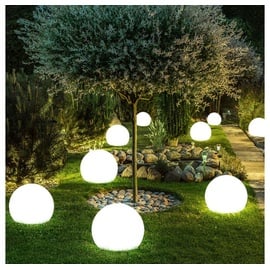 ETC Shop 9er Set LED Solar Kugel Lampen Garten Weg Beleuchtung Außen Erdspieß Terrassen Hof Steck Leuchten