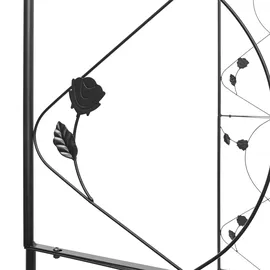 Relaxdays Rosenbogen mit Vogel 255 x 137 x 39 cm Schwarz
