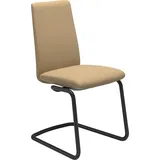 Polsterstuhl STRESSLESS "Laurel", beige (sand paloma, schwarz matt), B:53cm H:92cm T:59cm, Leder PALOMA: PALOMA ist ein durchgefärbtes Semianilin-Möbelleder mit natürlicher Narbung., Stühle, Polsterstuhl, Low Back, Größe M, mit Beinen aus Stahl in Schwarz matt