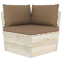 vidaXL Garten-Paletten-Ecksofa natur/taupe