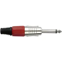 DAP AUDIO DAP-Audio 6,3-mm-Klinkenstecker, mono, Nickelgehäuse, rote Endkappe
