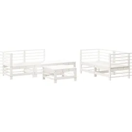 vidaXL 6-tlg. Garten-Lounge-Set Weiß Massivholz Kiefer