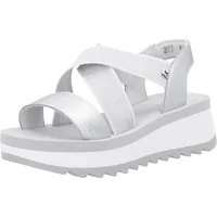 Rieker Damen W3053 Keilsandaletten, Silber/Platin 90, 40 EU - 40 EU