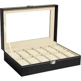 Uten Uhrenkasten 12 Uhrenbox, Uhrenbox Herren, Uhren Aufbewahrungsbox Uhrenschatulle PU, Valentinstag Geschenke