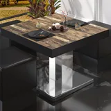 GGM Möbel Bistro Loungetisch 70 x 70 x 41 cm Vintage Old/Edelstahl