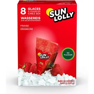 sun-lolly SUN LOLLY Wassereis Erdbeere 8x 60,0 ml