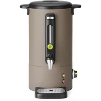 HENDI Heißgetränkespender, UNIQ, für Glühwein und Wasser, tropffreier Zapfhahn, Wasserstandsanzeige, Glühweinkocher, Heißgetränkeautomat, 9L, 230V/950W, 307x330x(H)450mm, Edelstahl, PP, Taupe