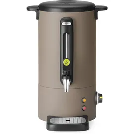 HENDI Heißgetränkespender, UNIQ, für Glühwein und Wasser, tropffreier Zapfhahn, Wasserstandsanzeige, Glühweinkocher, Heißgetränkeautomat, 9L, 230V/950W, 307x330x(H)450mm, Edelstahl, PP, Taupe