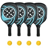 SPORTNOW Pickleball Paddles Schläger Set, Pickleball Paddles Set mit 4 Schlägern 4 Bällen, Tragetasche, Pickleball-Set, für Indoor & blau, schwarz,