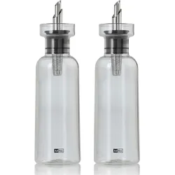 AdHoc Set mit Öl- & Essigspender AROMA POUR grey tropffreies Ausgießen je 300 ml