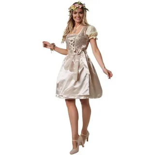 dressforfun Dirndl Frauenkostüm Mini-Dirndl Burgau Modell 1 beige L