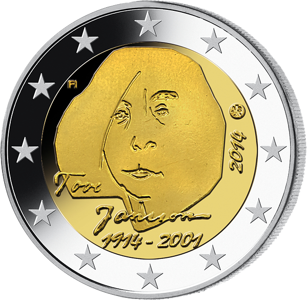 2 Euro Gedenkmünze "100. Geburtstag von Tove Jansson" 2014 aus Finnland!