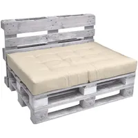 Beautissu Palettenkissen 120 x 80 x 15 cm beige 1 St.