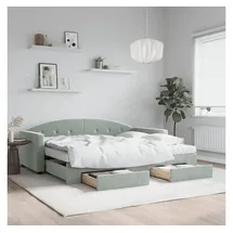 vidaXL Tagesbett 90 x 190 cm Hellgrau