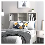 vidaXL Bett-Kopfteil mit Ablagen Betongrau 100x19x103,5 cm