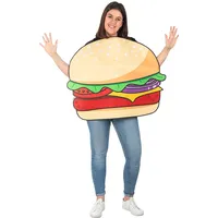 Funidelia Hamburger Kostüm für Herren und Damen, Einheitsgröße Essen, Burger - Verkleidung für Erwachsene für Partys, Karneval und Halloween
