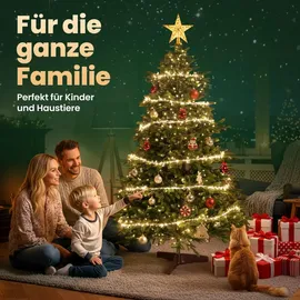 Xonic Xonic® Künstlicher Weihnachtsbaum 180 cm - 100% Spritzguss Tannenbaum künstlich wie echt - Christbaum mit Holzständer & Rindenoptik - Naturgetr...