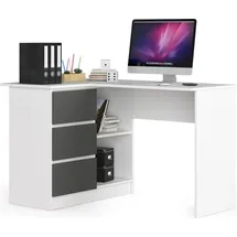 akord furniture factory AKORD B16 links Weiß mit Front Graphitgrau B124 x H77 x T85 cm
