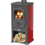 Blist Kaminofen Rot Holzofen 7,2 kW Kamin Zar Ofen Dauerbrandofen Werkstattofen Schwedenofen Hüttenofen Heizofen