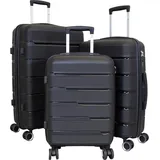 warenhandel könig Aruba Koffer-Set 3-tlg. schwarz