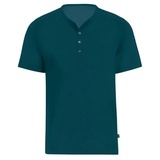 Trigema T-Shirt »TRIGEMA T-Shirt mit Knopfleiste DELUXE Baumwolle«, (1 tlg.), blau