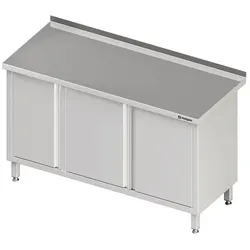 Stalgast Edelstahl Arbeitsschrank mit Flügeltür, 600x600x850 mm, ohne Aufkantung, verschweißt